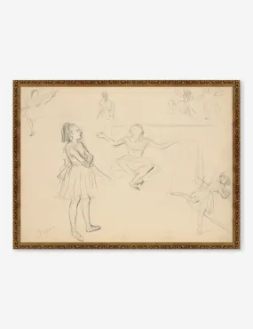 Ballet Dancers Rehearsing Wall Art by Edgar Degas